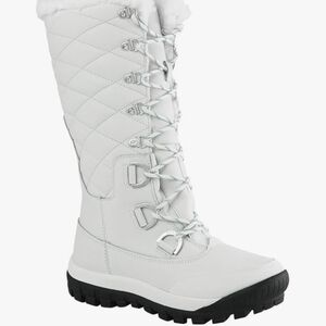 BearPaw Women's White Quilted Winter Boots